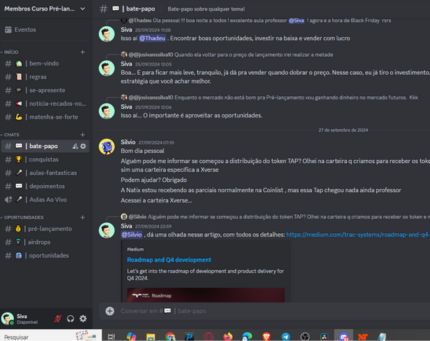 Grupo exclusivo para alunos no Discord